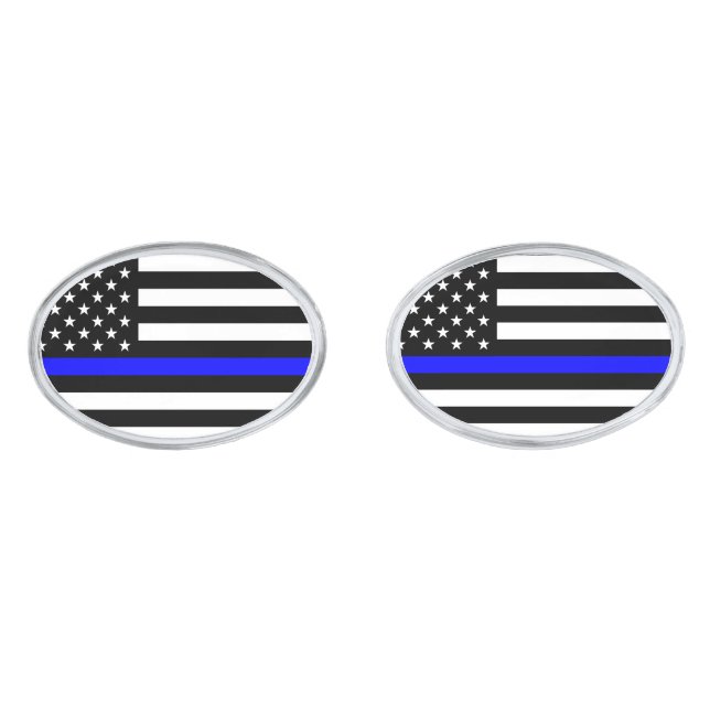 Thin Blue Line Flag (United States) Cufflinks (Front)