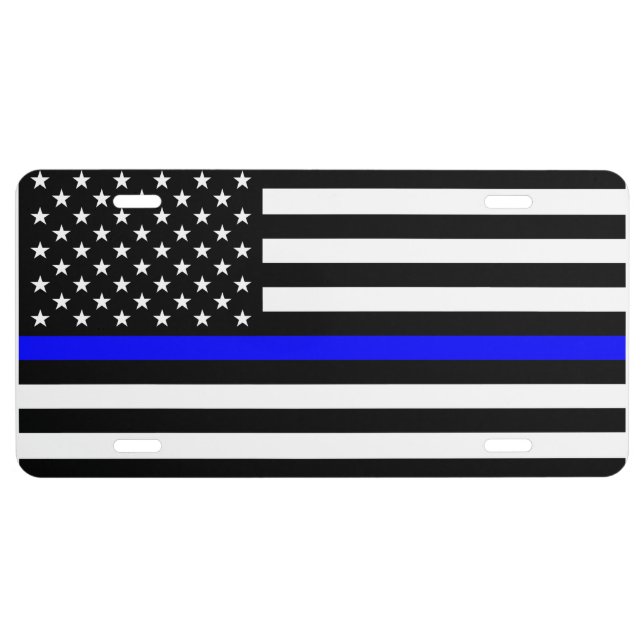 Thin Blue Line Flag (United States) License Plate (Front)