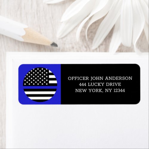 Thin Blue Line Flag USA Police  Enforcement Label