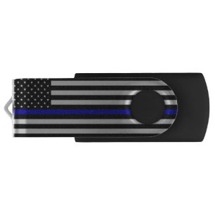 Thin Blue Line Flag USB Flash Drive