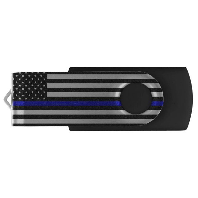 Thin Blue Line Flag USB Flash Drive (Back)