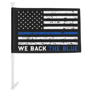 Thin blue line Flag We back the Blue pro police