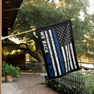 Thin blue line Flag We back the Blue pro police 