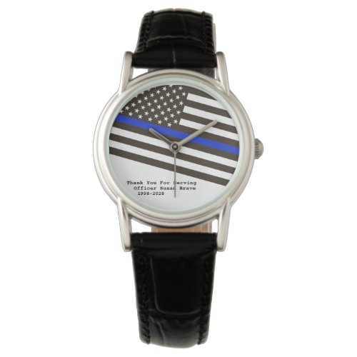  Thin Blue Line Flag Womans Police Officer Watch