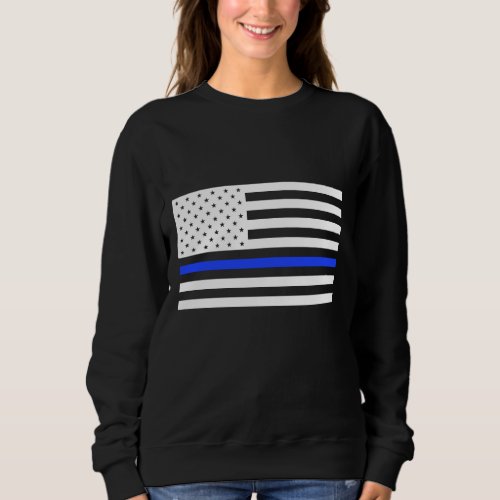 Thin Blue Line Flag womens sweater
