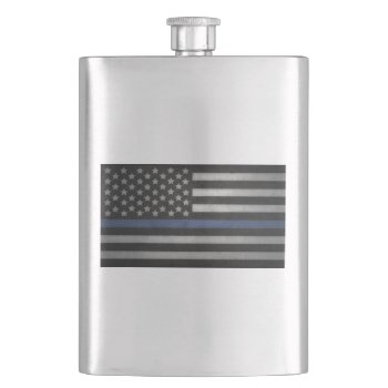 Thin Blue Line Flask by Blue_Line at Zazzle