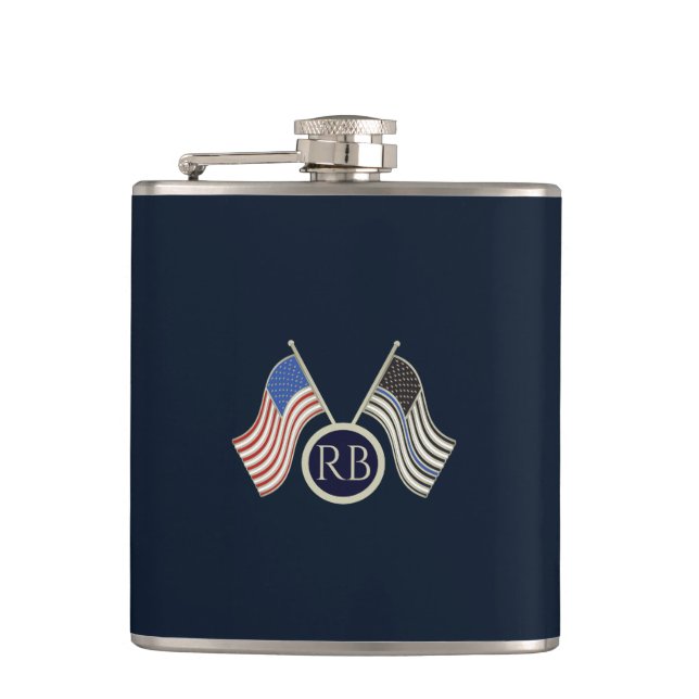 Thin Blue Line Flask (Front)