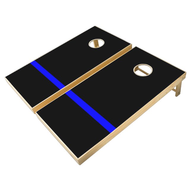 Thin Blue Line - For Those Who Serve Cornhole Set (Angled)