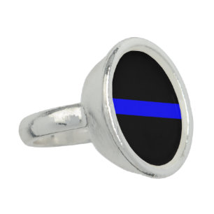 Thin Blue Line - For Those Who Serve Ring