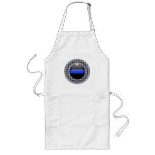 Thin Blue Line Framed Button Long Apron