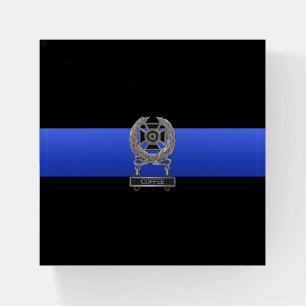 Thin Blue Line Funny Expert Coffee Drinker Medal P Paperweight