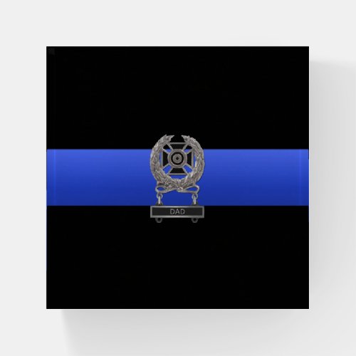 Thin Blue Line Funny Expert Dad Medal Paperweight