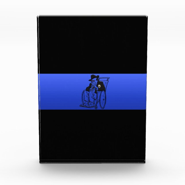 Thin Blue Line Funny Retirement Plaque (Front)