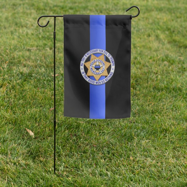 Thin Blue Line  Garden Flag (In SItu)