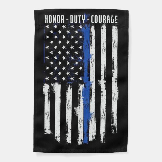 Thin Blue Line Garden Flag (Front)