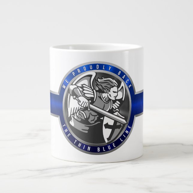 Thin Blue Line Giant Coffee Mug (Front)