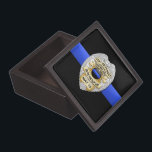 Thin Blue Line Gift Box<br><div class="desc">This design is intended to honor the courageous men and women who protect our communities. This police,  sheriff and law enforcement symbol is beautiful graphic tribute to those who serve and those who have made the ultimate sacrifice.</div>