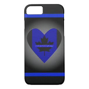 Thin Blue Line Glitter Heart Flag iPhone 8/7 Case