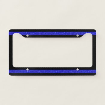 Thin Blue Line Glitter License Plate Frame by ThinBlueLineDesign at Zazzle