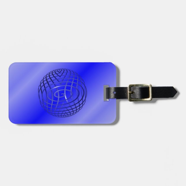 Thin Blue Line Globe Luggage Tag (Front Horizontal)