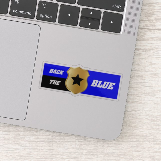 Thin Blue Line, God Bless Police Sticker (Detail)