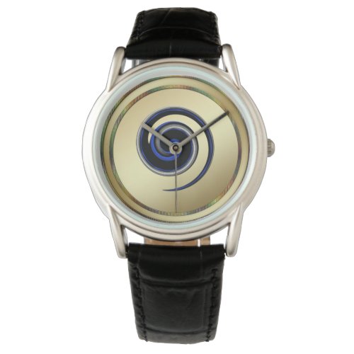 Thin Blue Line Gold Coin Swirl Watch