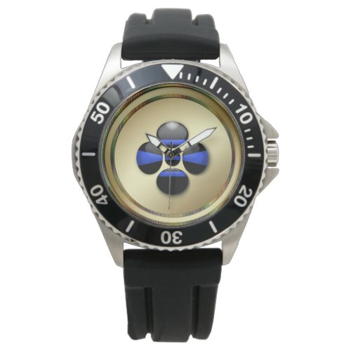 Thin Blue Line Gold Coin Watch