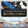 Thin Blue Line Gold Police Graduation Party Banner
