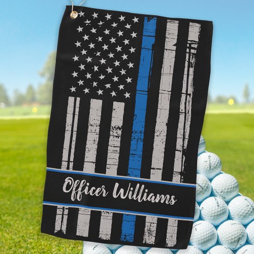 Thin Blue Line Golf _ Police Officer USA American Golf Towel