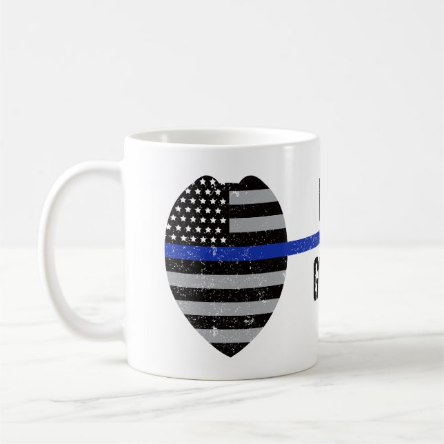 Thin Blue Line, Got Your Six, Police Mom Mug (Left)