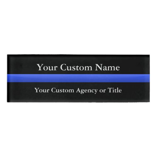 Thin Blue Line Gradient Name Tag