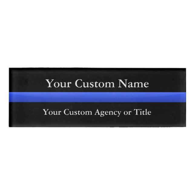 Thin Blue Line Gradient Name Tag (Front)