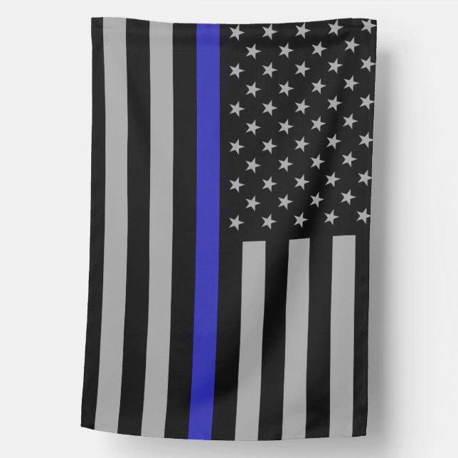 Thin Blue Line Gray Flag (Front)