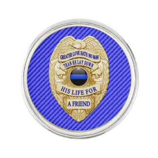 Thin Blue Line - Greater Love Badge Pin