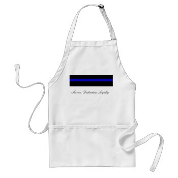 Thin Blue Line Grilling Apron by GreenCannon at Zazzle
