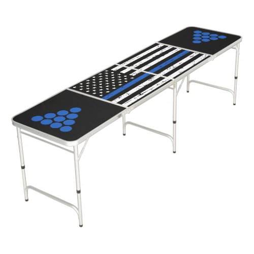 Thin Blue Line Grunge American Flag Police Beer Pong Table