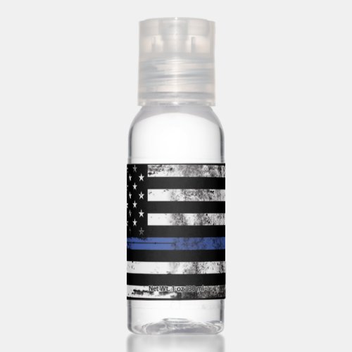 Thin Blue Line Grunge Flag Hand Sanitizer Bottles
