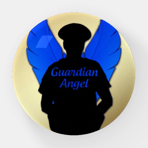 Thin Blue Line Guardian Angel Paperweight