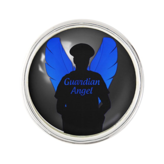 Thin Blue Line Guardian Angel Pin (Front)