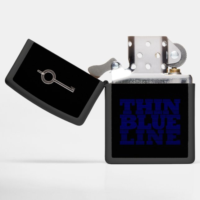 Thin Blue Line Handcuff Key Zippo Lighter (Opened)