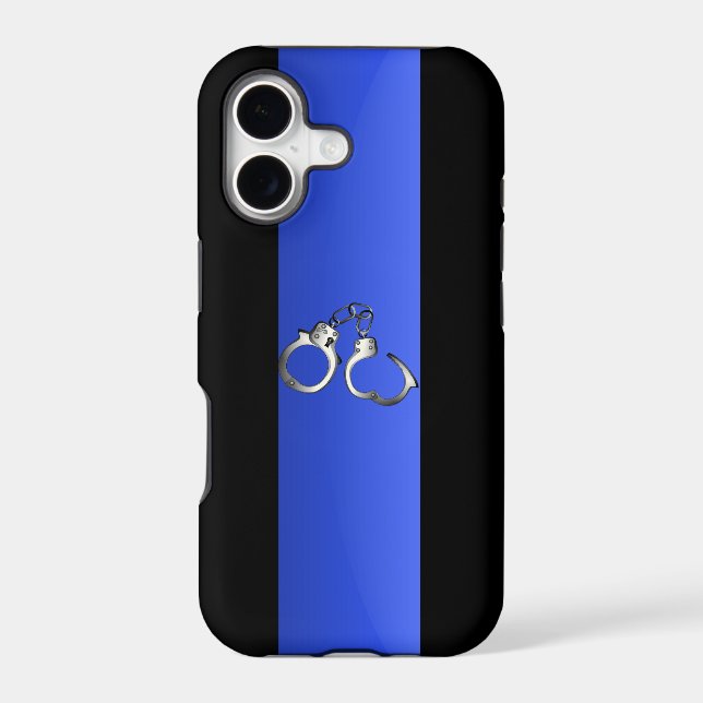 Thin Blue Line & Handcuffs Iphone Case (Back)