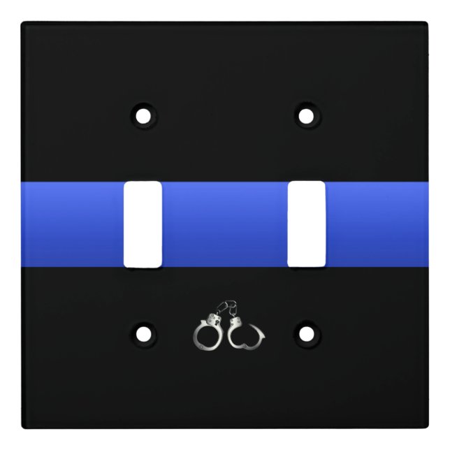Thin Blue Line Handcuffs Light Switch Cover (Front)