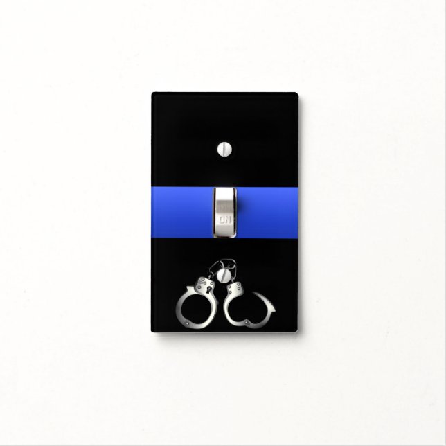 Thin Blue Line Handcuffs Light Switch Cover (In Situ)