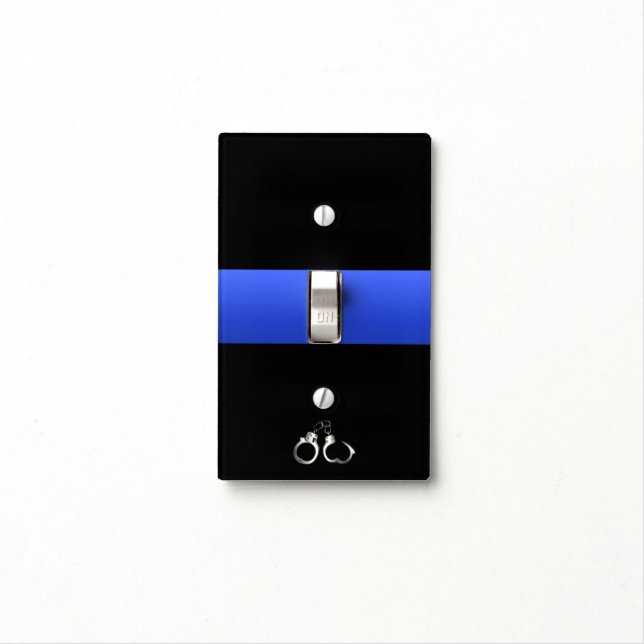 Thin Blue Line Handcuffs Light Switch Cover (In Situ)