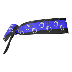 Thin Blue Line Handcuffs Shackles Tie Headband