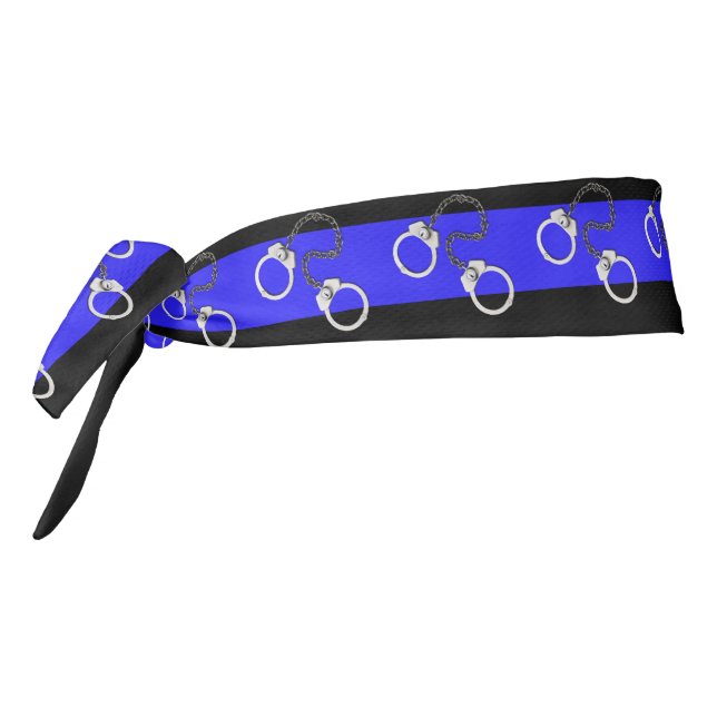 Thin Blue Line Handcuffs Shackles Tie Headband (Rotate 270)