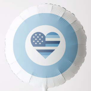 Thin Blue Line Heart Balloon