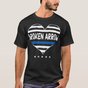 Thin Blue Line Heart Broken Arrow Police Officer O T-Shirt