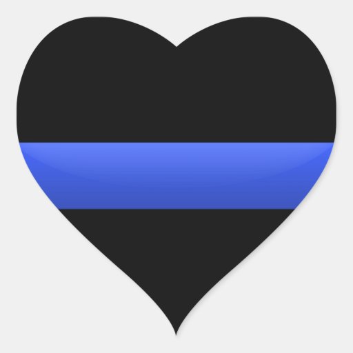 Thin Blue Line Heart Sticker | Zazzle