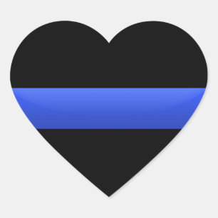 Thin Blue Line Heart Sticker